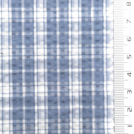 Light Blue - Gingham Poly Cotton Woven Fabric - FAB1863