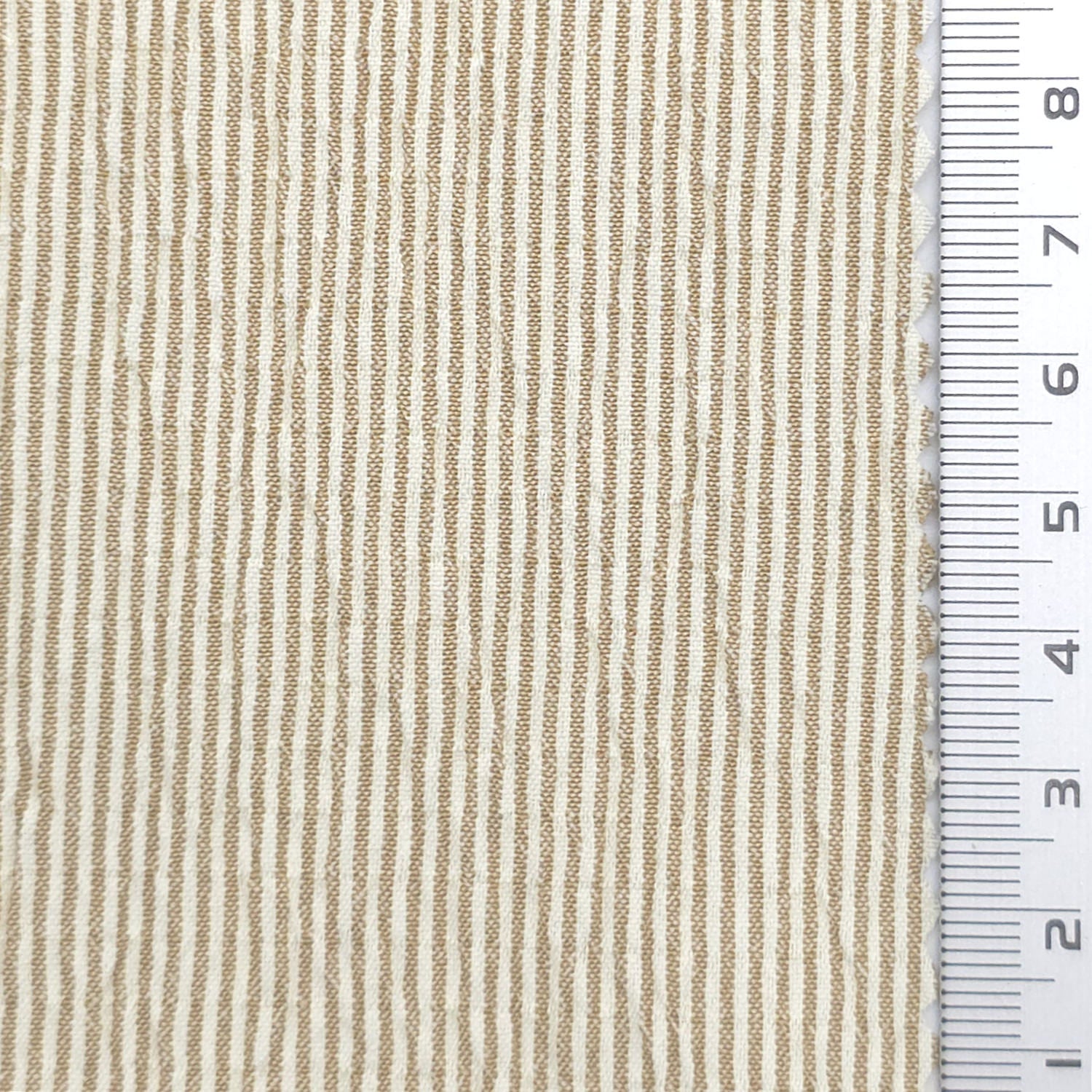 Pinstripe Polyester Rayon Woven Fabric - FAB1962 - Beige