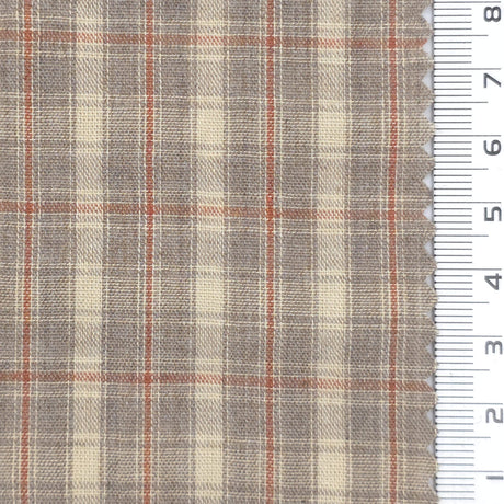 1: Navy Blue-2: Taupe-3: Mustard Yellow-4: Black-Swatch - Lightweight Crisp Check Cotton Poly Shirting Woven Fabric - FAB 1938