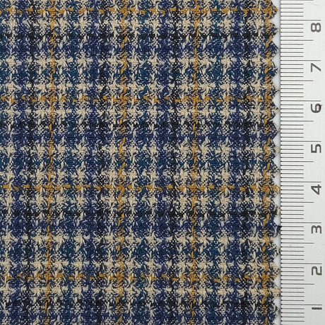 Check Tweed YarnDyed Rayon Polyester Spandex Woven Fabric - FAB1787 - 1.Multi-colored plaid-2.Navy blue and black plaid-3.Light-colored plaid 