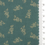 Samll Leafy Print Gauze Cotton Woven Fabric - FAB1749 - 1.Cream-2.Dark teal-3.Cream-4.Tan-5.Black 