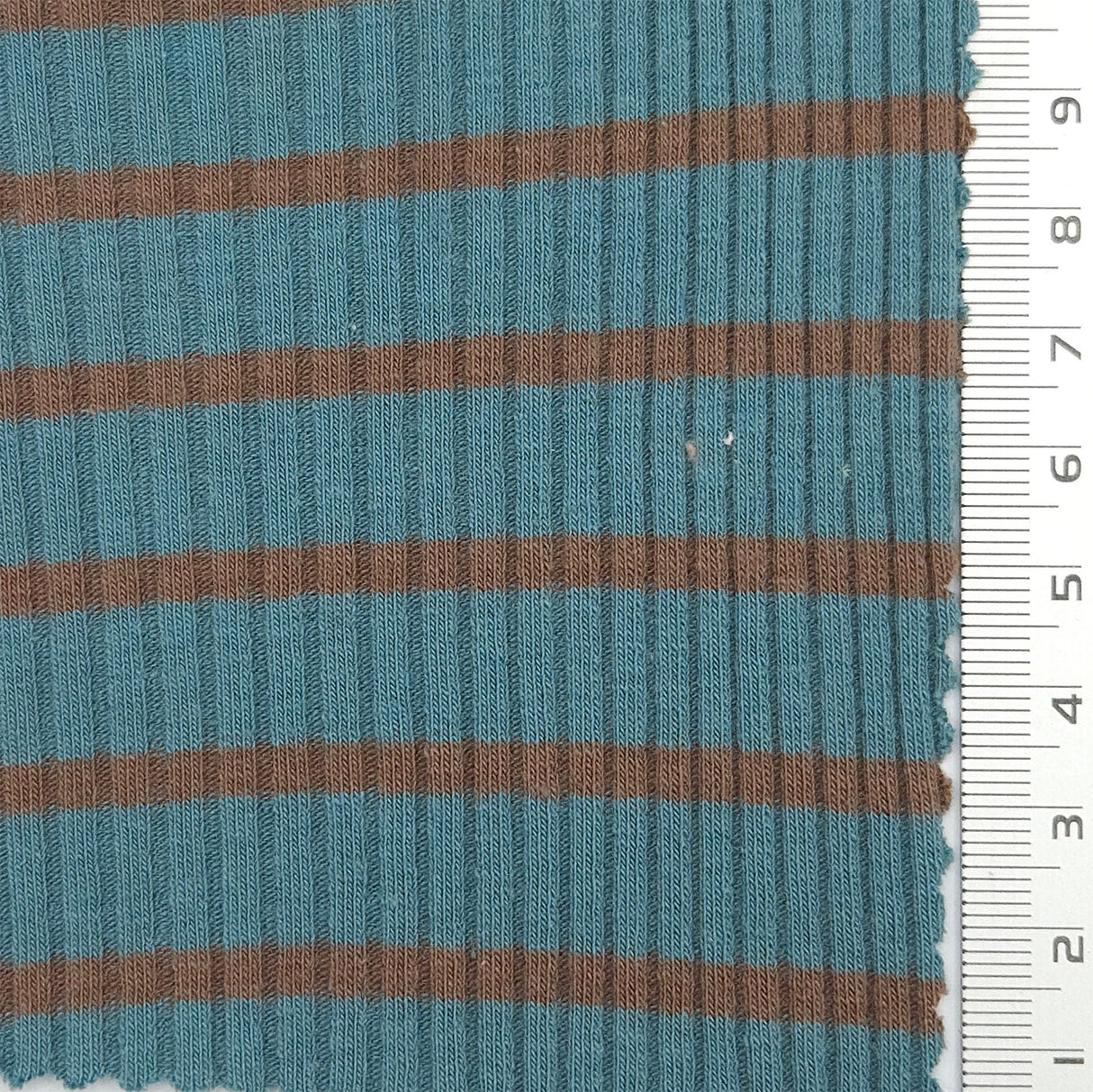 Stripe Rib YarnDyed Rayon Spandex Knit Fabric - FAB1778 - Teal