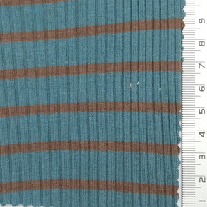 Stripe Rib YarnDyed Rayon Spandex Knit Fabric - FAB1778 - Teal