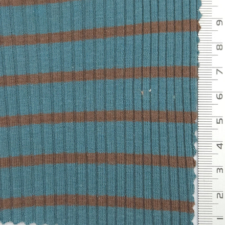Stripe Rib YarnDyed Rayon Spandex Knit Fabric - FAB1778 - 1.Orange-2.Teal-3.Pink 