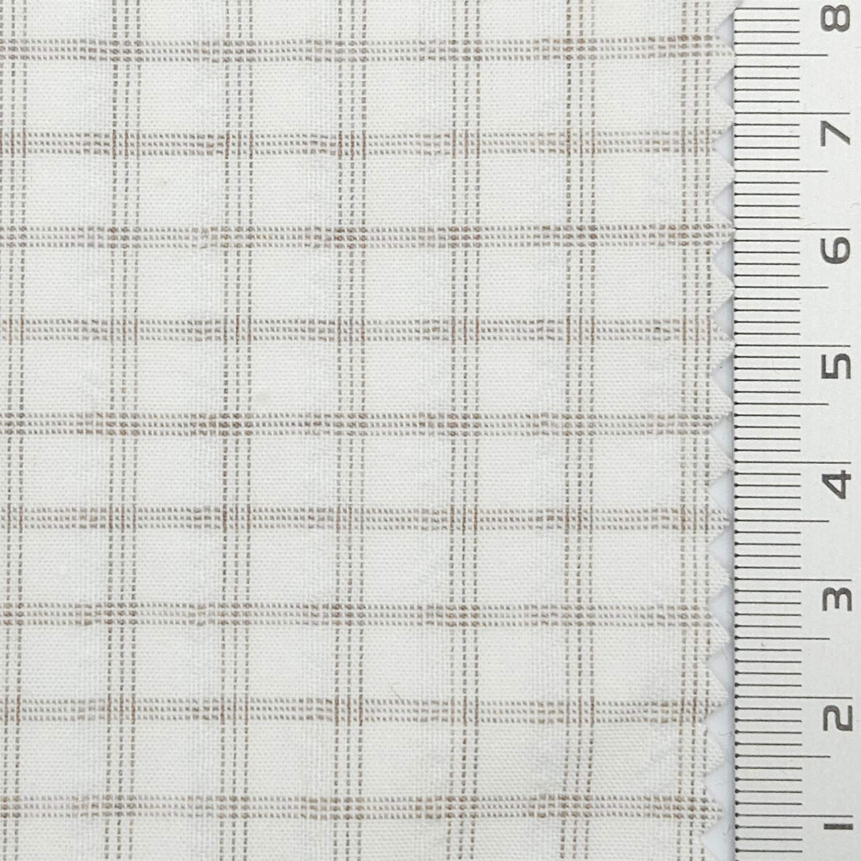 Distinct Check YarnDyed Cotton Polyester Woven Fabric - FAB1797 - Light Beige Plaid