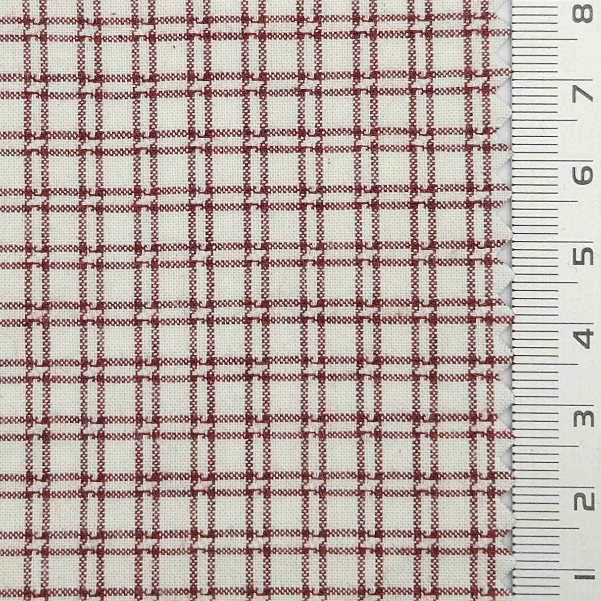 Monochrome Check YarnDyed Cotton Woven Fabric - FAB1800 - Red-Brown Plaid