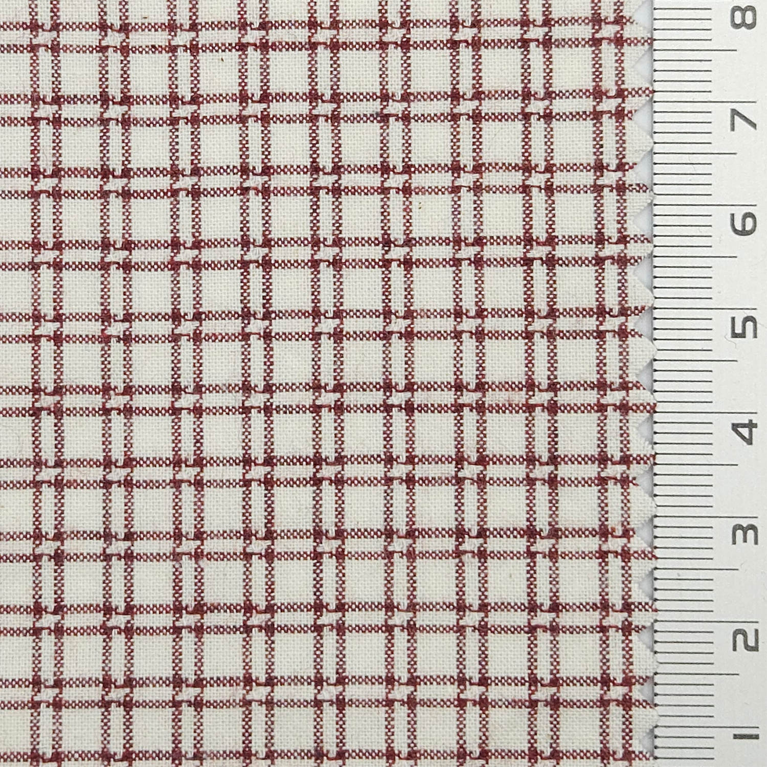 Monochrome Check YarnDyed Cotton Woven Fabric - FAB 1800 - 2.Red-Brown Plaid