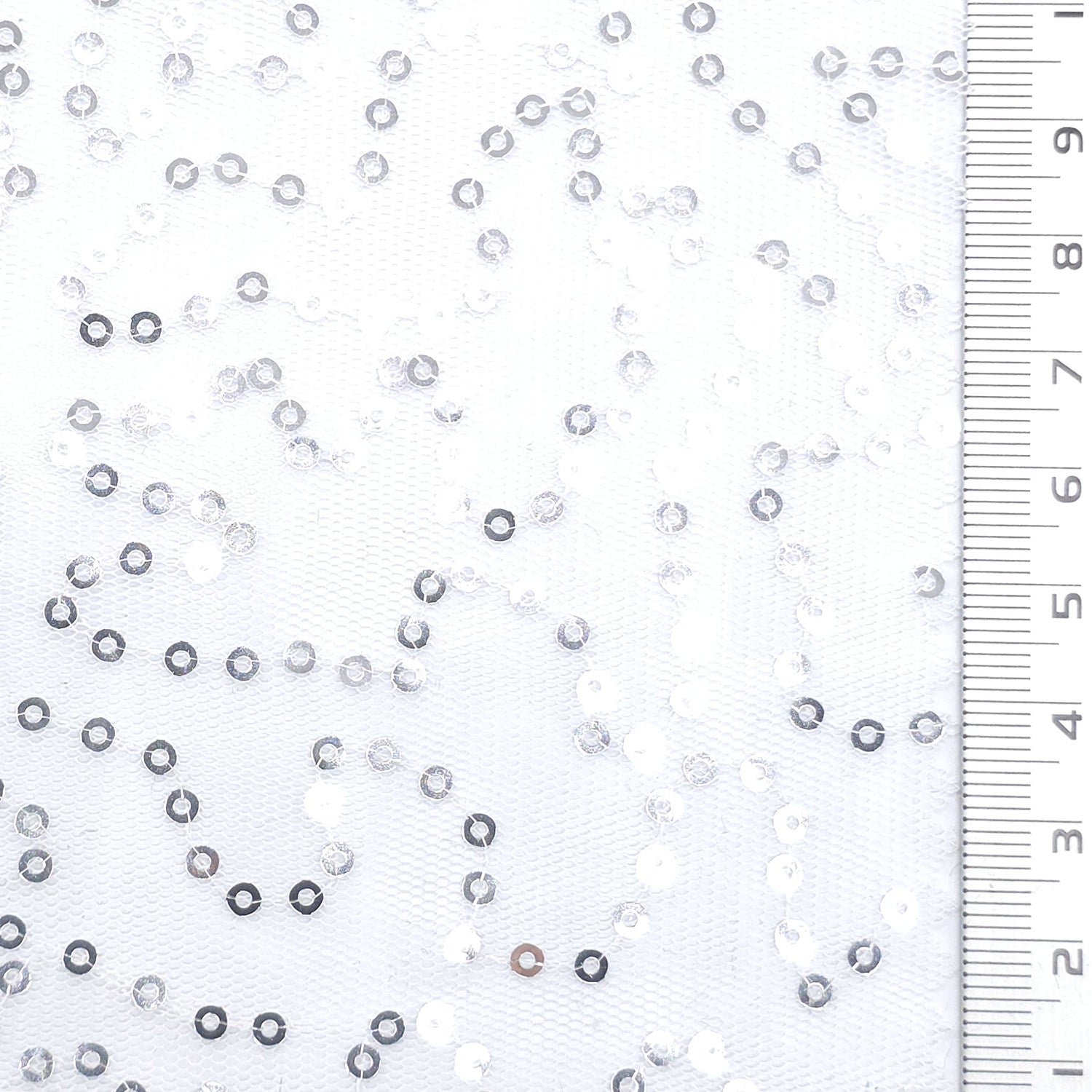Wave Sequin Polyester Knit Fabric - FAB1979 - Ivory