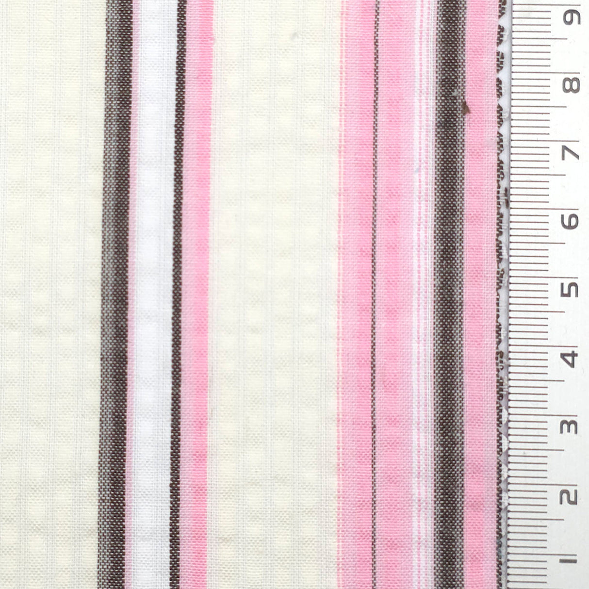 Baby Pink Stripe Seersucker Cotton Poly Woven Fabric - FAB1828