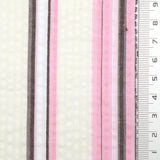 Baby Pink Stripe Seersucker Cotton Poly Woven Fabric - FAB1828