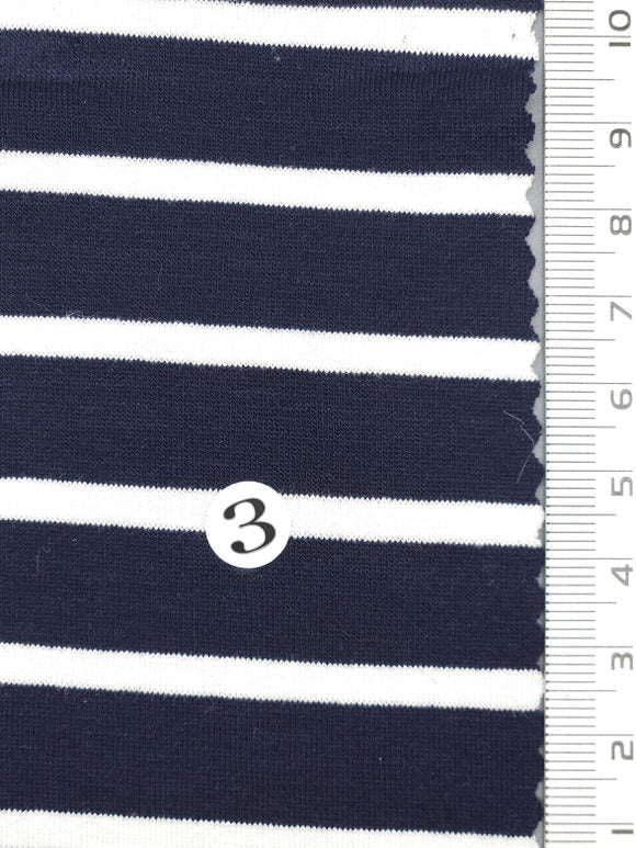 Solid Stripe Jersey Rayon Spandex Knit Fabric - FAB 1726 - 2.Navy