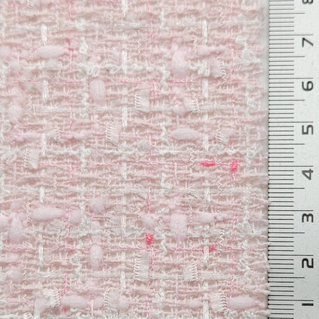Solid Boucle Tweed Polyester Woven Fabric - FAB1619 - 1.White-2.Pink-3.Blue-4.Green-5.Black 