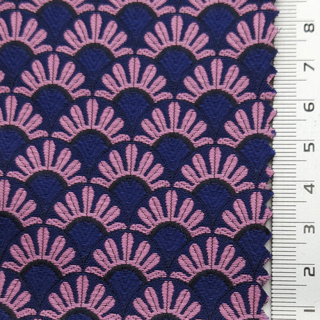 Floral Jacquard YarnDyed Polyester Woven Fabric - FAB1625 - 1.Red-2.Blue-3.Lilac-4.White-5.Garnet-6.Green-7.Black 