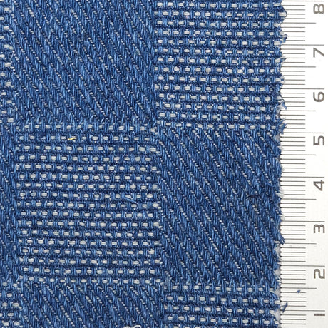 Vintage Check Denim YarnDyed Cotton Woven Fabric - FAB1775 - 1.Navy blue-2.Denim blue-3.Light blue-4.Sage green 
