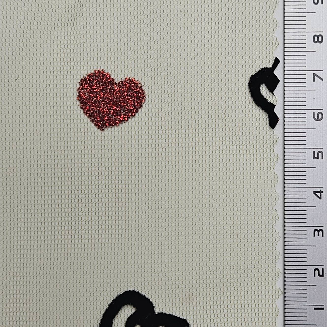 1.Red-2.Green-3.Pink-4.PInk-5.Mint - Coversational Flocked Mesh Metallic Polyester Knit Fabric - FAB 1611