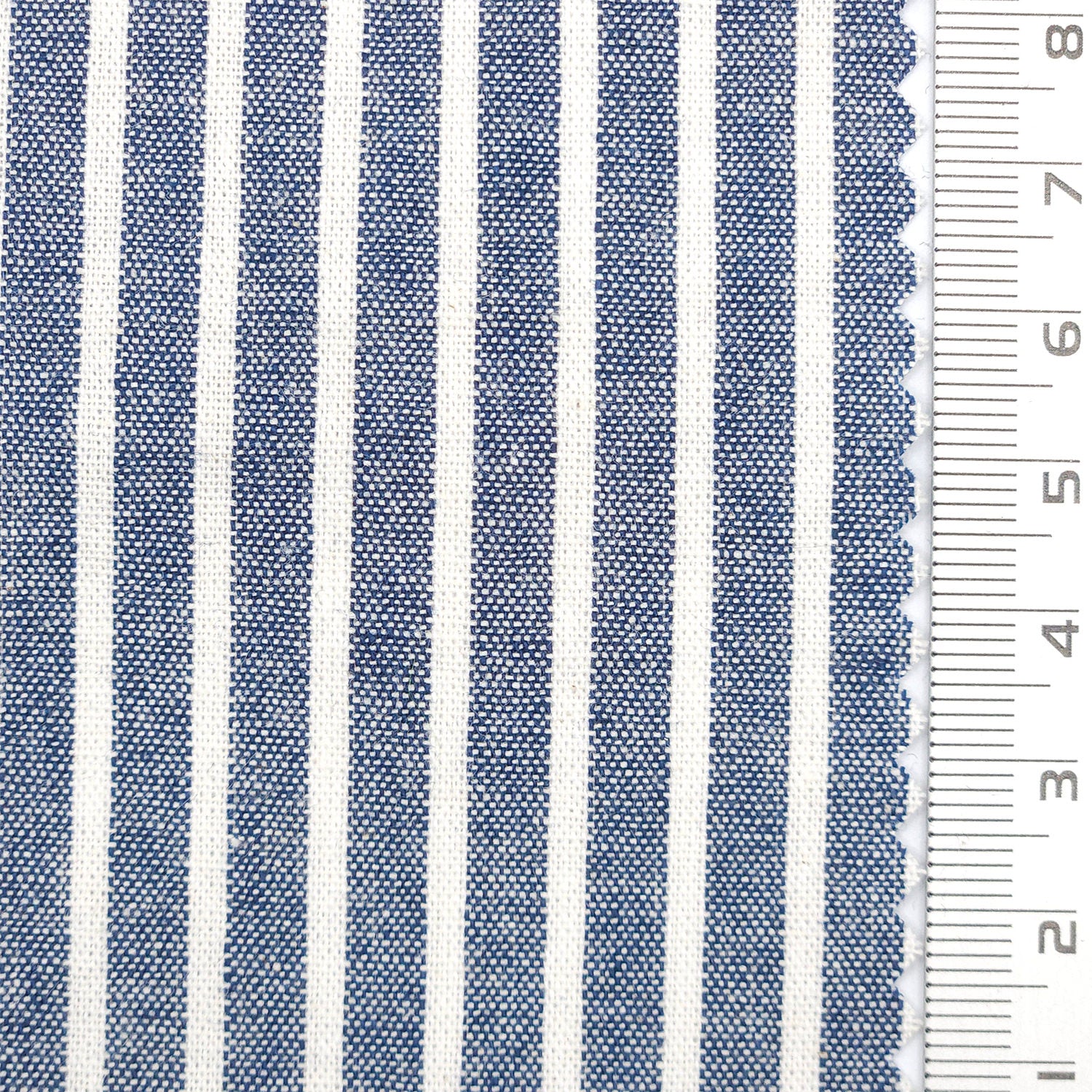 5mm Pencil Stripe YarnDyed Cotton Woven Fabric - FAB 1761 - 2.Navy