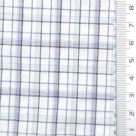 Tattersall Check Polyester Cotton Woven Fabric - FAB1969 - Lavender