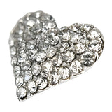 Sparkling Rhinestone Heart Button, 18mm, Silver, DIY Jewelry & Craft Supply - FBTN232 - Silver / 18mm 