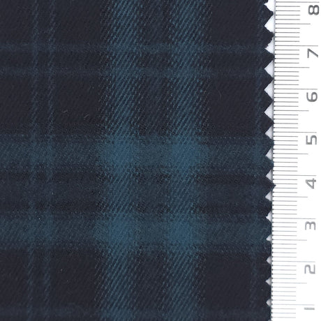 1: Dark Red-2: Navy Blue-3: Charcoal Gray-4: Dark Purple-5: Olive Green - Heavyweight Brushed Tartan Plaid Poly Rayon Span Twill Woven Fabric - FAB 1923