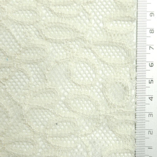 Solid Coversational Lace Nylon Spandex Knit Fabric | FAB1575 | 1.White, 2.Frost, 3.Dust Storm, 4.Promenade, 5.Lucky Point, 6.Black by Fabricis.com #