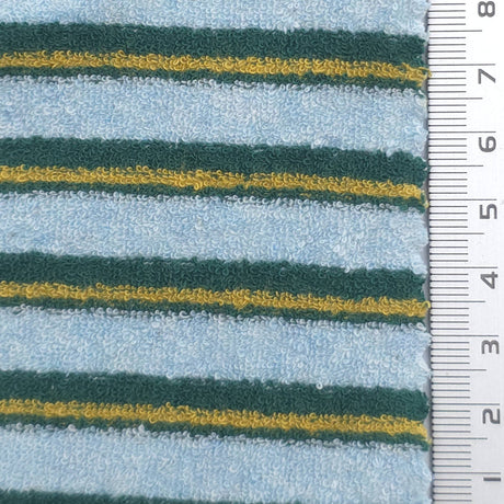 Stripe Cotton Polyester Knit Fabric - FAB1957 - Light Blue