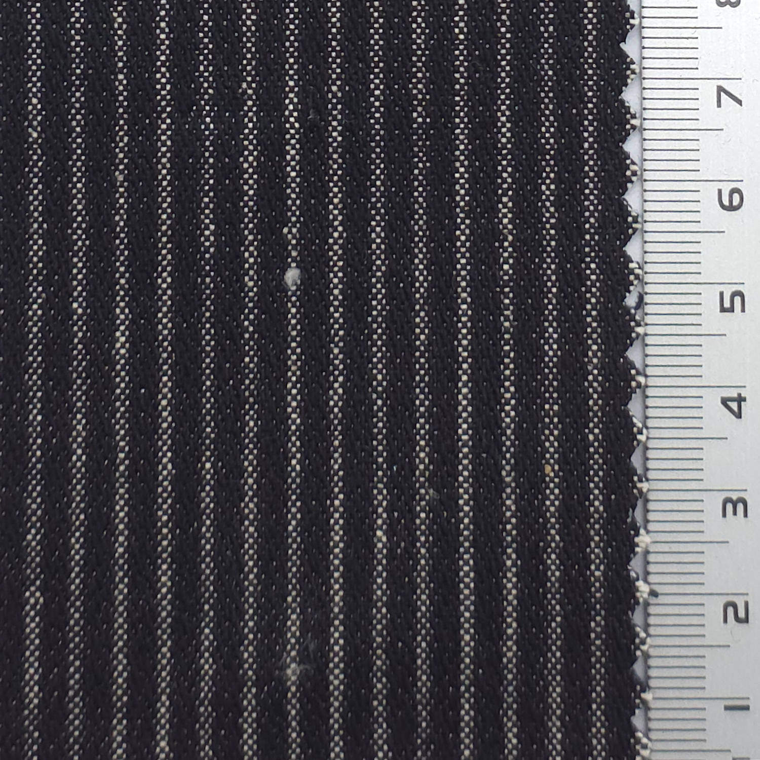 Black - Pinstripe Denim Cotton Woven Fabric - FAB1918