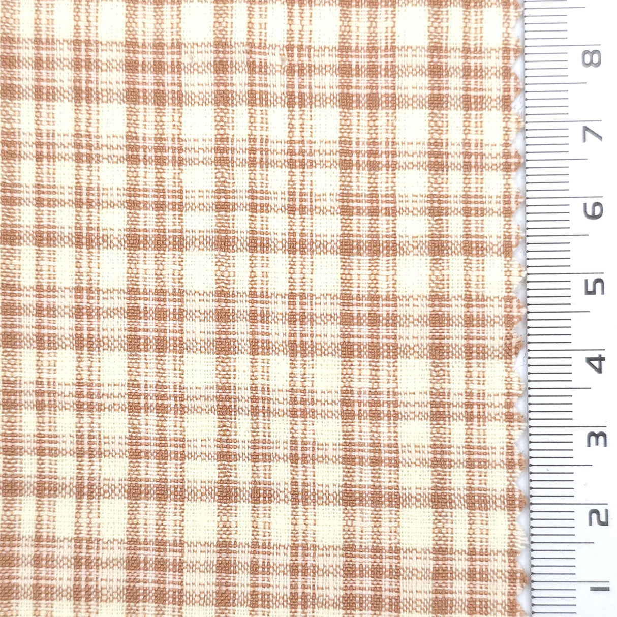Light Brown - Gingham Plain Cotton Woven Fabric - FAB1861