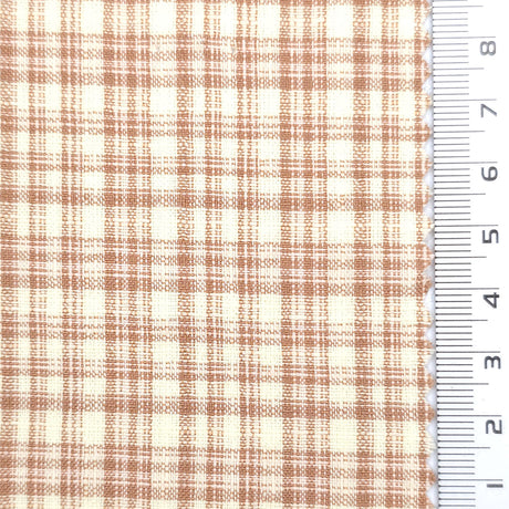 Light Brown - Gingham Plain Cotton Woven Fabric - FAB1861