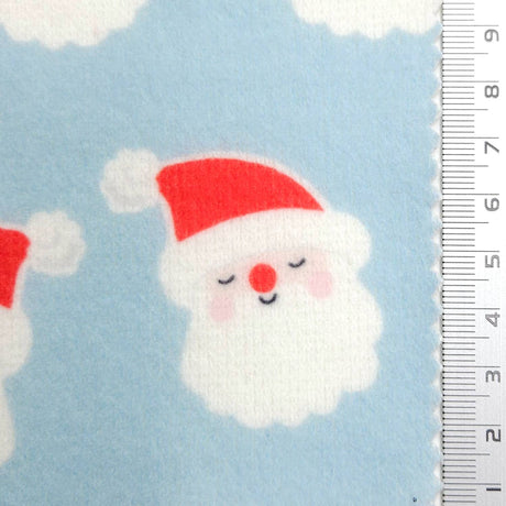 Brushed Santa Claus Print Polyester Rayon Knit Fabric - FAB1612 - 1.Red-2.Mint-3.Pink-4.Ivory-5.Green 