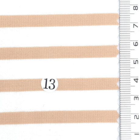 1: Light Blue-2: Pink Beige-3: Navy Blue-4: Dusty Rose-5: Dark Brown - Stable Medium Weight Striped Poly Cotton Span Ponte Knit Fabric - FAB 1922