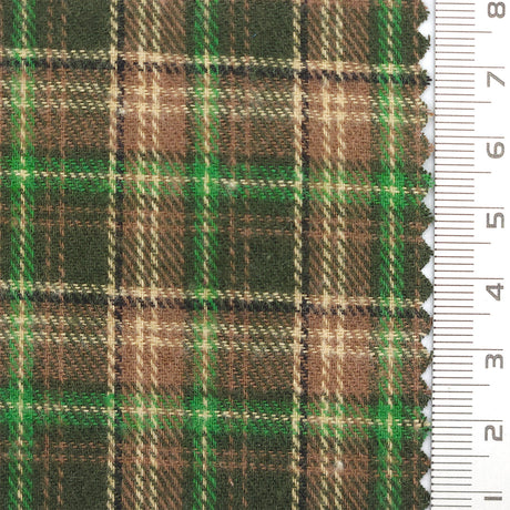 Tartan Check Brushed Cotton Woven Fabric - FAB1759 - 1.Yellow Gold-2.Forest Green-3.Brown-4.Red 