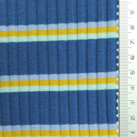 Stripe Rib YarnDyed Spandex Cotton Knit Fabric - FAB1589 - FAB1589-1-FAB1589-2 