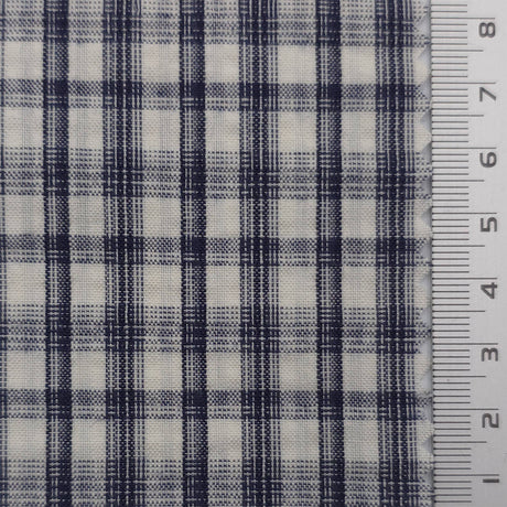 Navy Blue - Plaid Cotton Woven Fabric - FAB1864