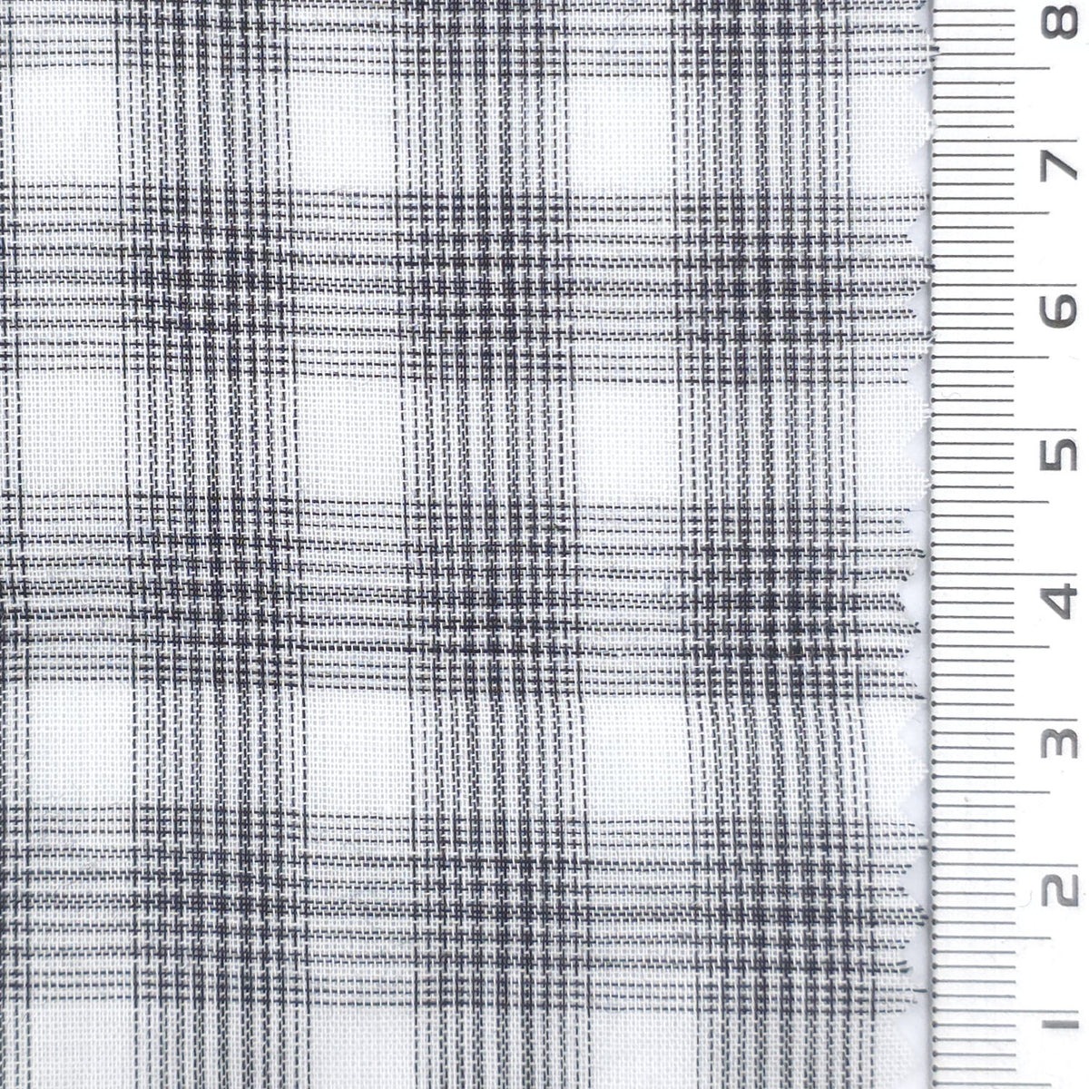 1: Dark Navy Blue-2: Steel Blue-3: White-4: Charcoal Grey-Swatch - Very Light Plaid Cotton Voile Woven Fabric - FAB 1937