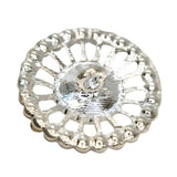 Statement Crystal Button, 18~23mm, Open Flower Design, Sparkling Rhinestones - FBTN251 - Silver / 18mm-Silver / 23mm 
