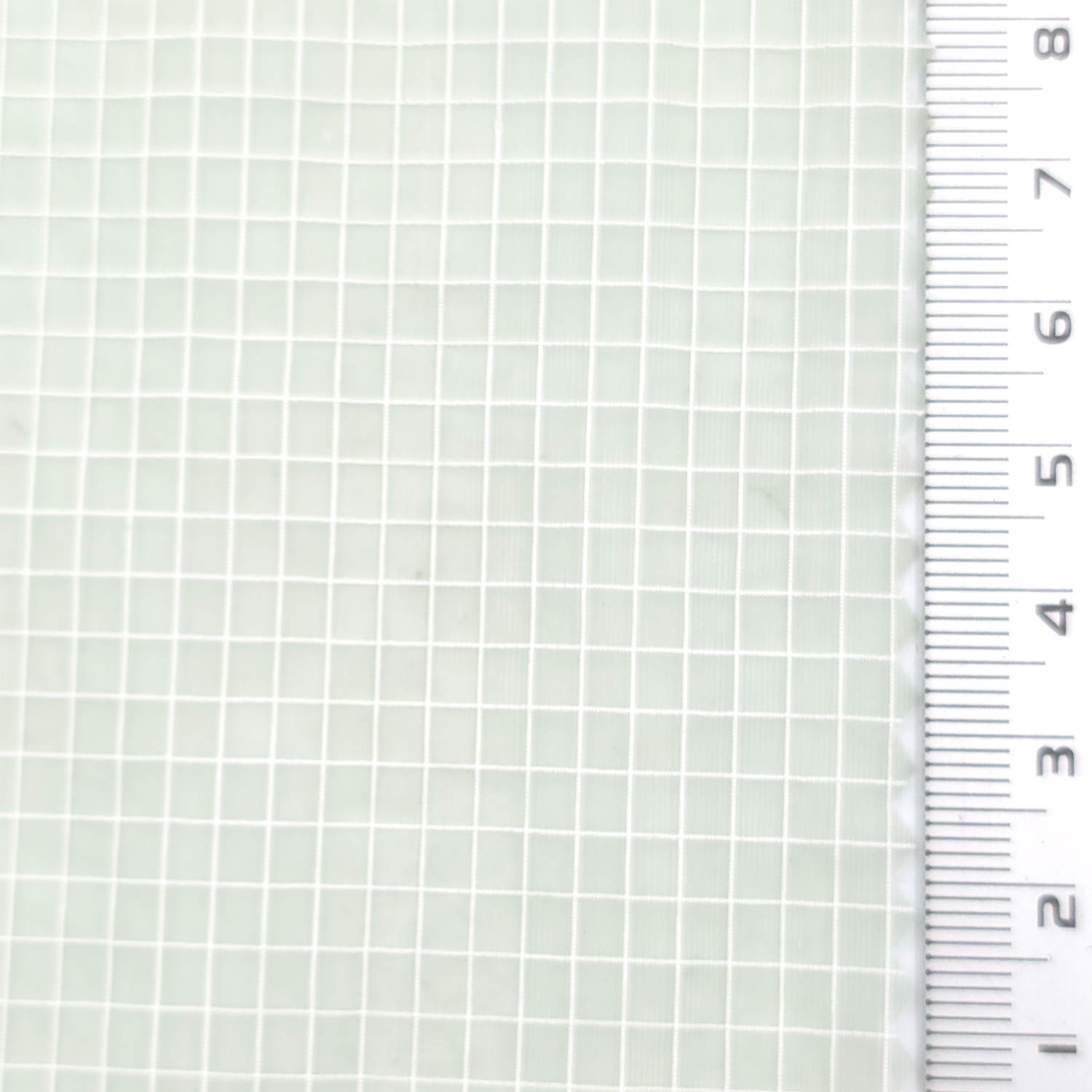 Pale Green - Windowpane Plain Nylon Woven Fabric - FAB1869