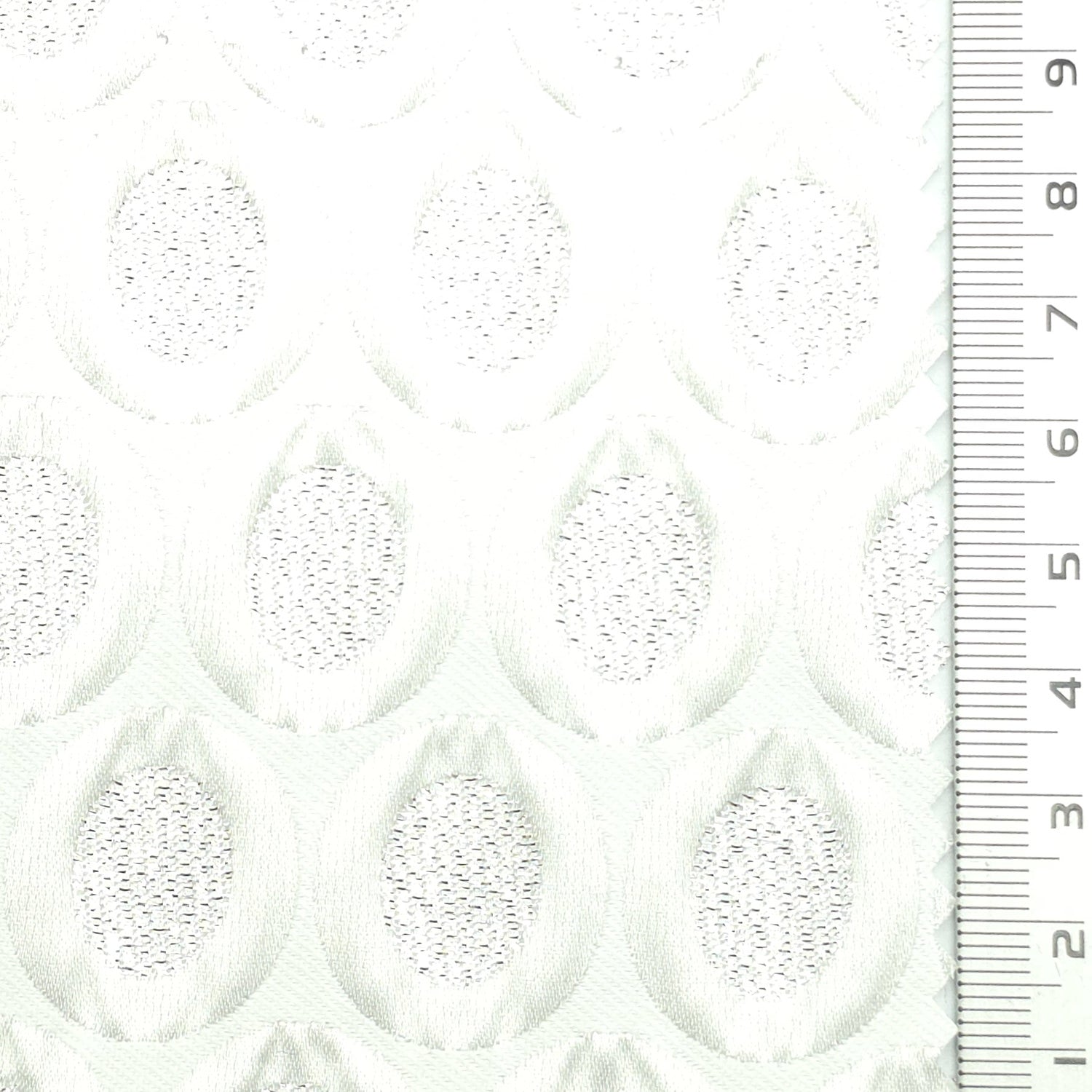 Geometric Polyester Nylon Woven Fabric - FAB1977 - White