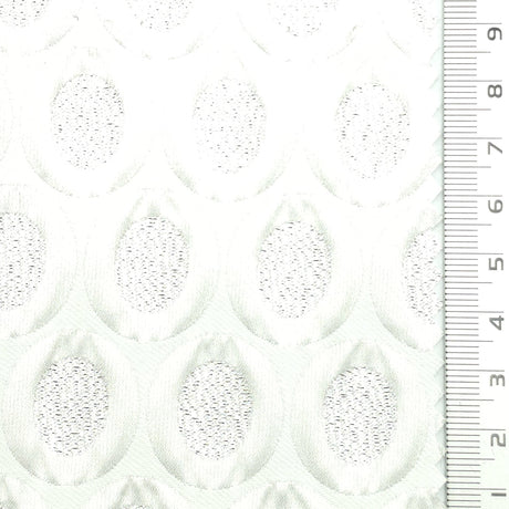 Geometric Polyester Nylon Woven Fabric - FAB1977 - White