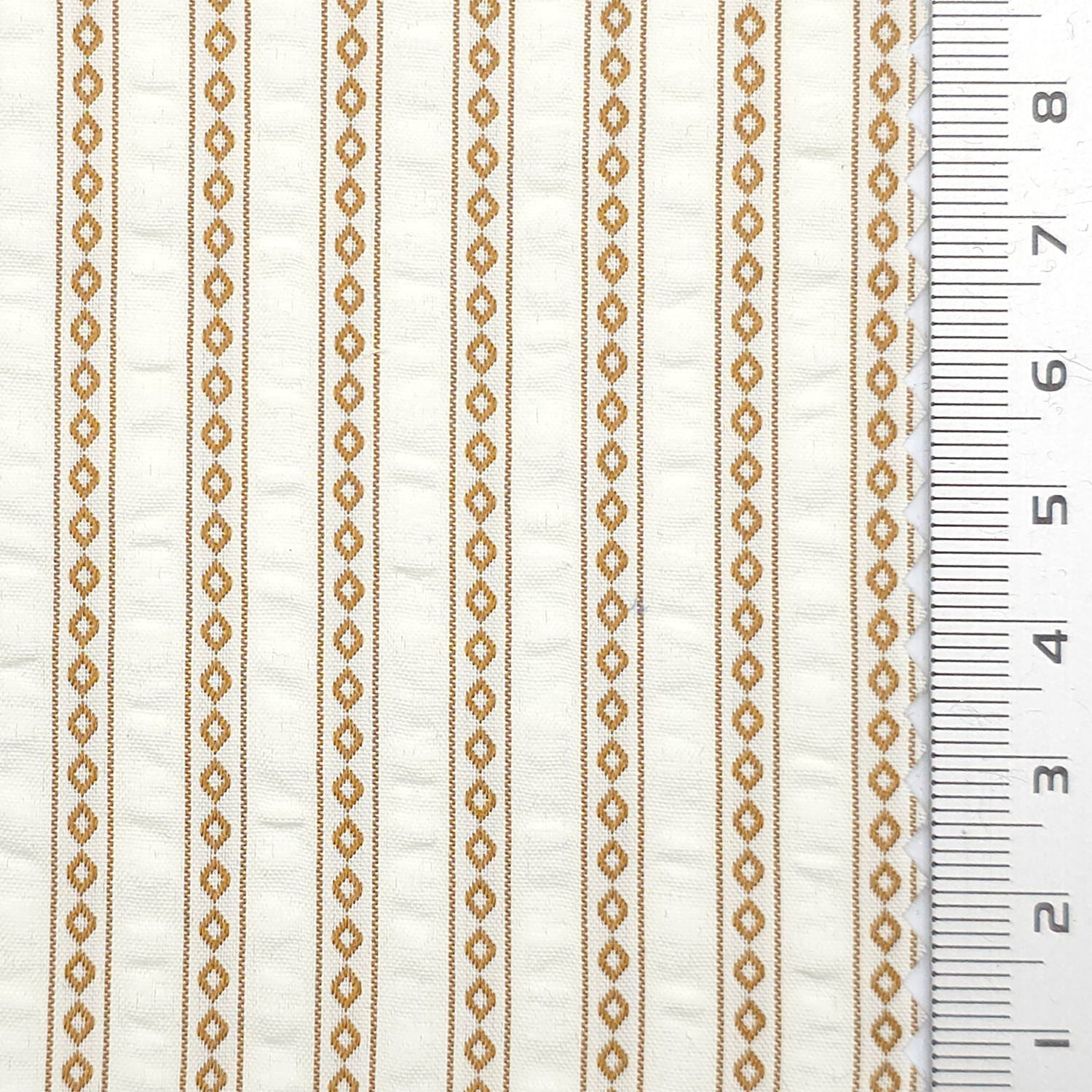 Stripe Jacquard Cotton Polyester Woven Fabric - FAB 1820 - 3.Beige
