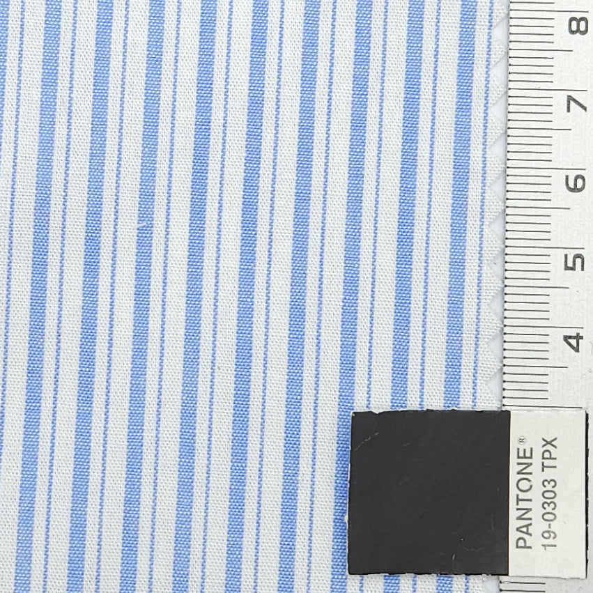 1.Cream-2.Light Pink-3.Light Blue-4.Medium Blue-5.Black - Block Stripe YarnDyed Cotton Woven Fabric - FAB 1742