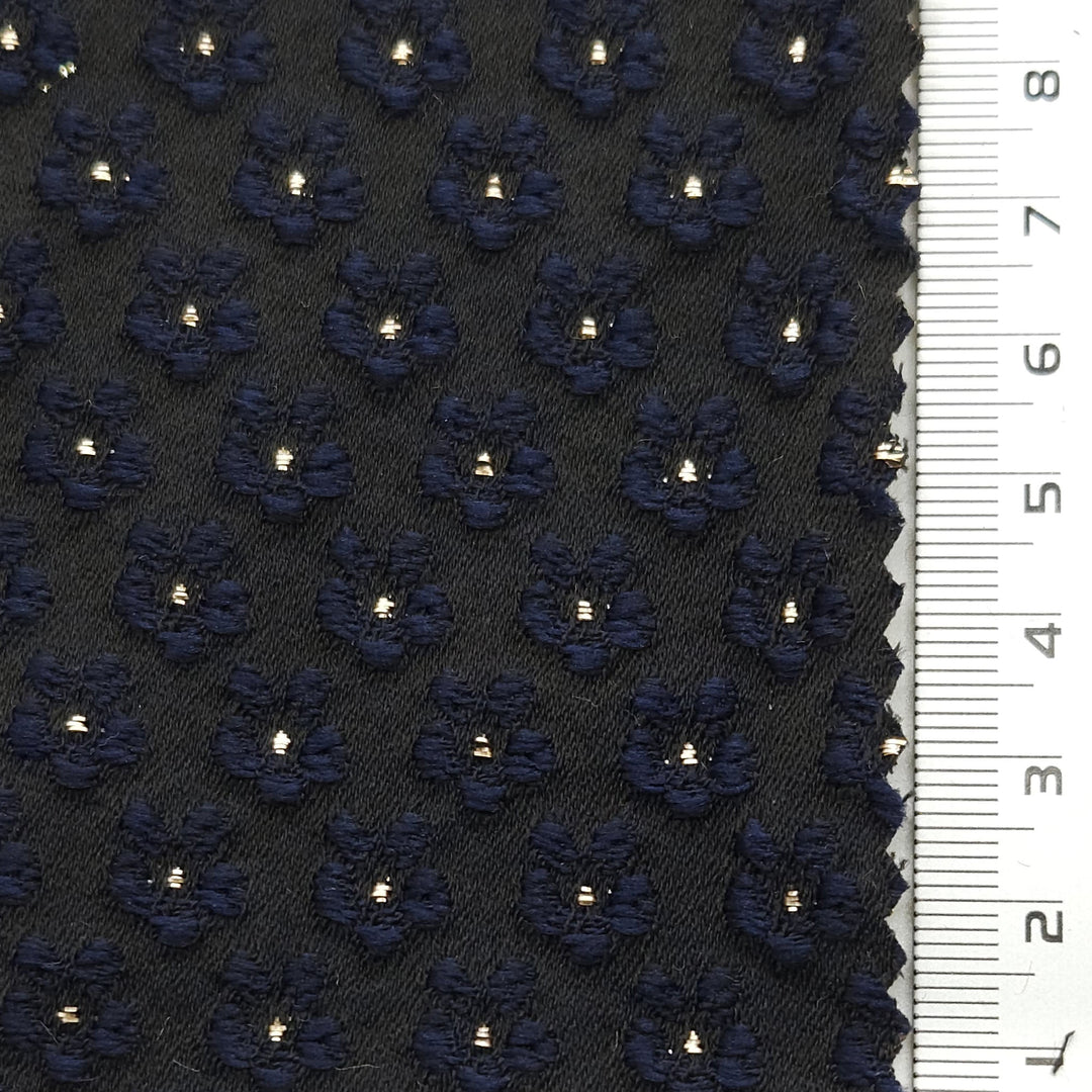 1.Red-2.Green-3.Navy-4.Black-5.Mint - Floral Jacquard Metallic YarnDyed Polyester Woven Fabric - FAB 1626