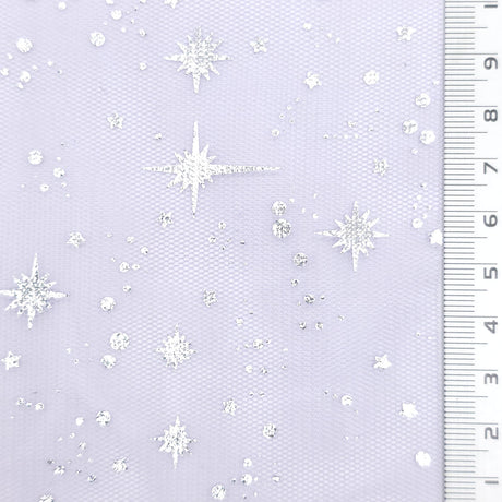 Star Foil Poly Knit Fabric - FAB1949 - Light Lavender