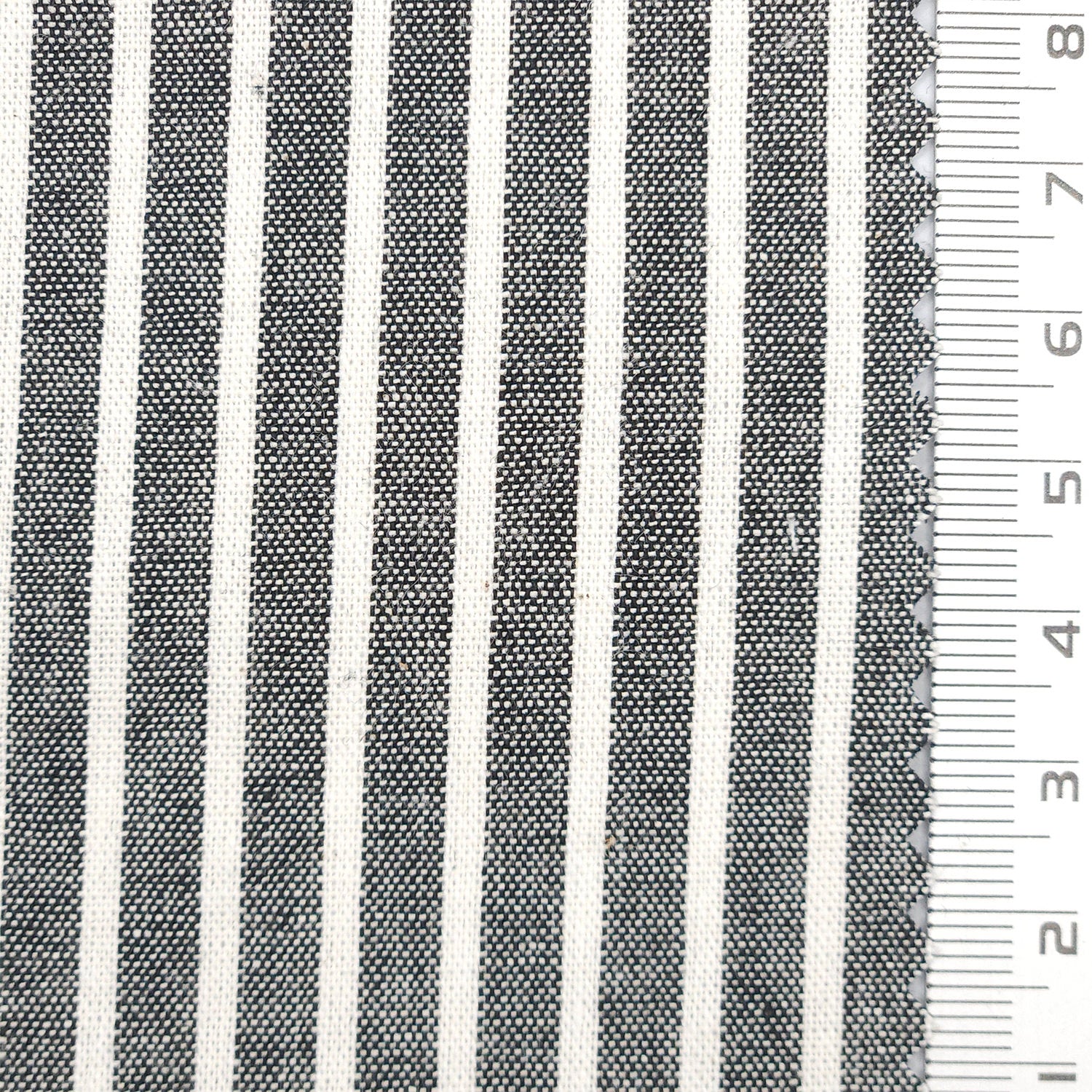 5mm Pencil Stripe YarnDyed Cotton Woven Fabric - FAB 1761 - 3.Black