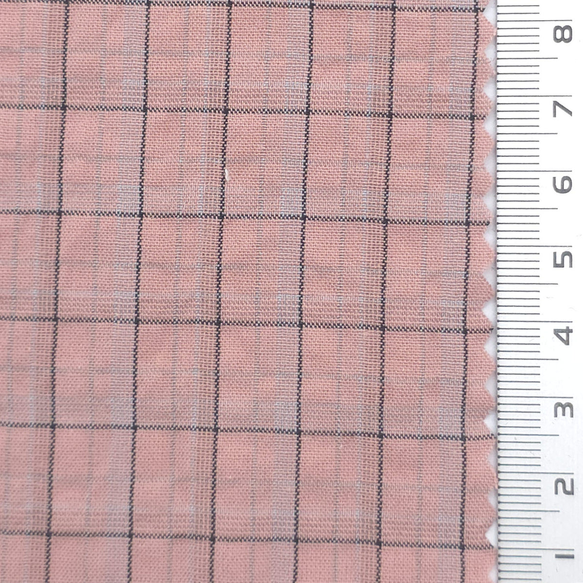 Tattersall Check Polyester Cotton Woven Fabric - FAB1969 - Dusty Rose
