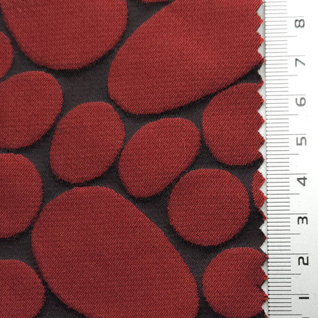 Dot Jacquard YarnDyed Polyester Woven Fabric - FAB1623 - 1.Mustard-2.Grey Pink-3.Red-4.Green-5.Navy-6.Brown-7.Black 