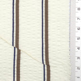 Espresso Brown & Navy Blue Stripe Textured Cotton Woven Fabric - FAB1829