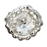 Glamorous Rhinestone & Pearl Button, 18-23mm, Round, Silver, Large Crystal Accent, DIY Jewelry & Craft Supply - FBTN236 - Silver / 23mm 