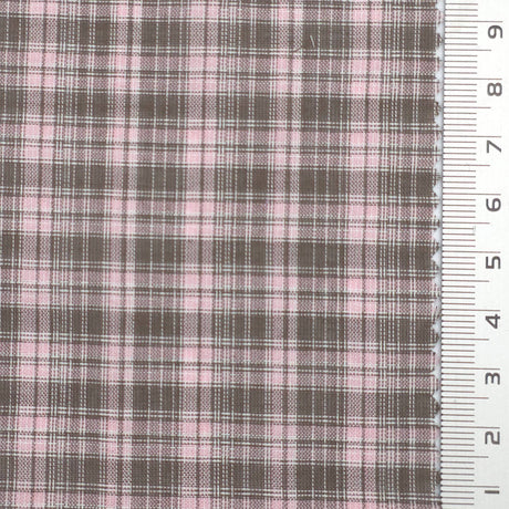 Baby Pink Washing Check Cotton Poly Woven Fabric - FAB1831