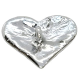 Sparkling Rhinestone Heart Button, 18mm, Silver, DIY Jewelry & Craft Supply - FBTN232 - Silver / 18mm 