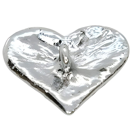 Sparkling Rhinestone Heart Button, 18mm, Silver, DIY Jewelry & Craft Supply - FBTN232